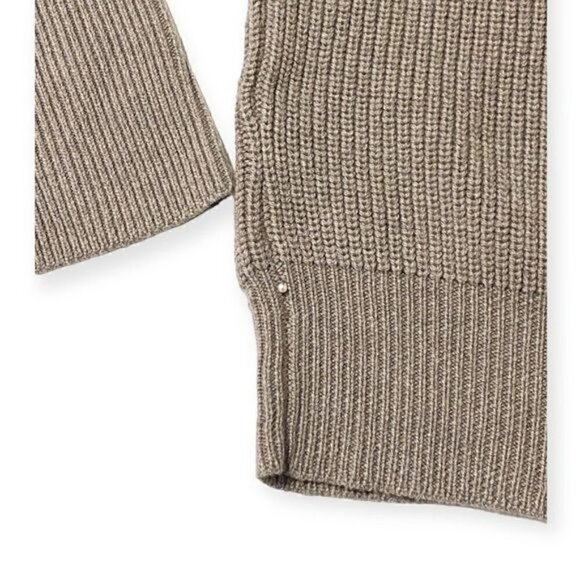 Pearl By Lela Rose Blouson Sleeve Wool Sweater, Size M, Dark Taupe Color - Picture 8 of 13